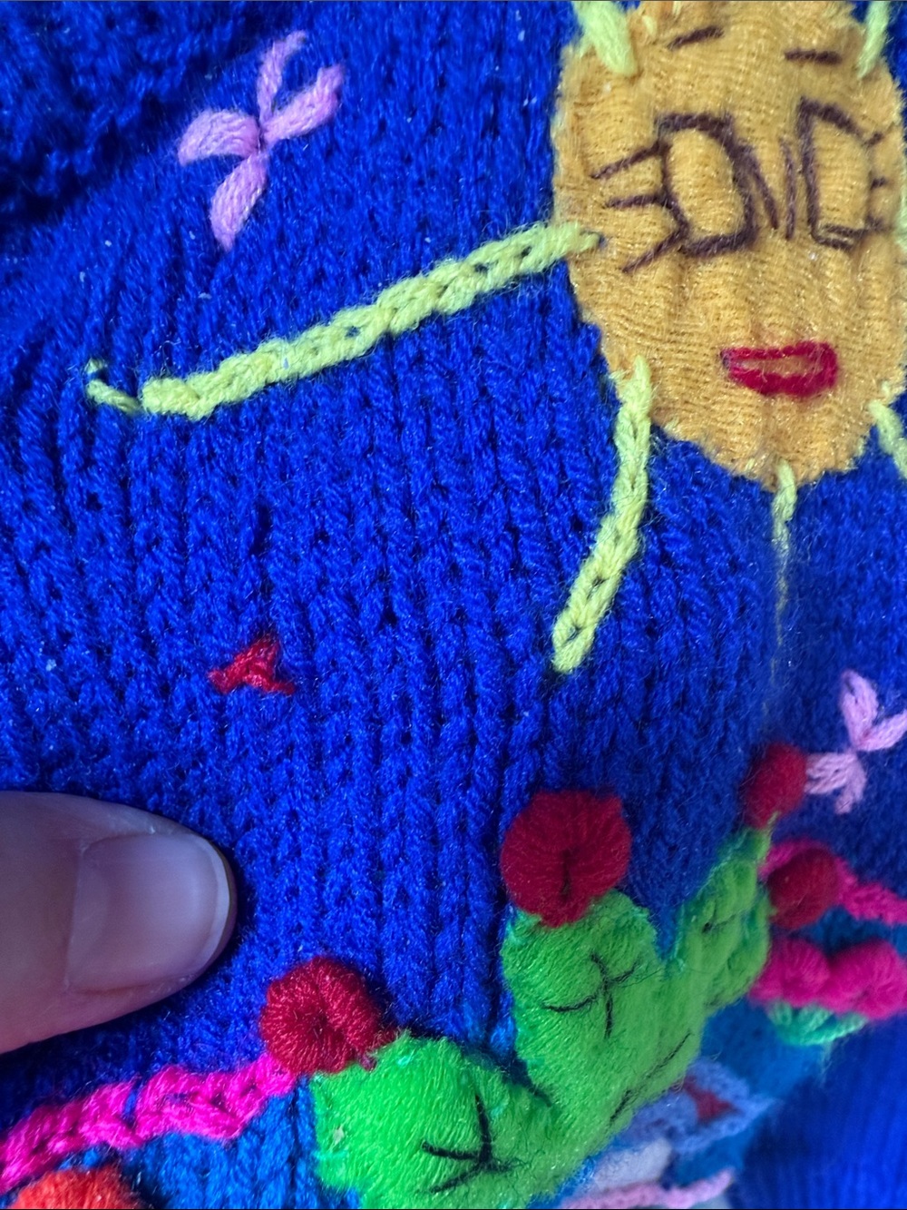 Colorful Embroidered Kids Sweater Cardigan - Picture 6 of 7